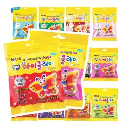 새상품.아모스 탱탱 아이클레이 50g/분홍,초록